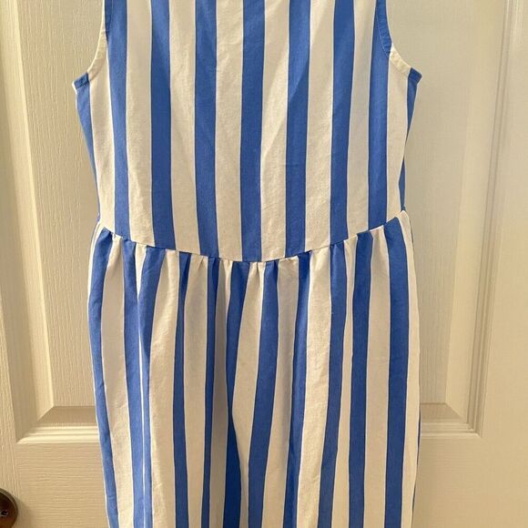 Zara Girls Blue Striped Dress With Bow Tie Straps Size 11-12 NWT - Picture 3 of 12